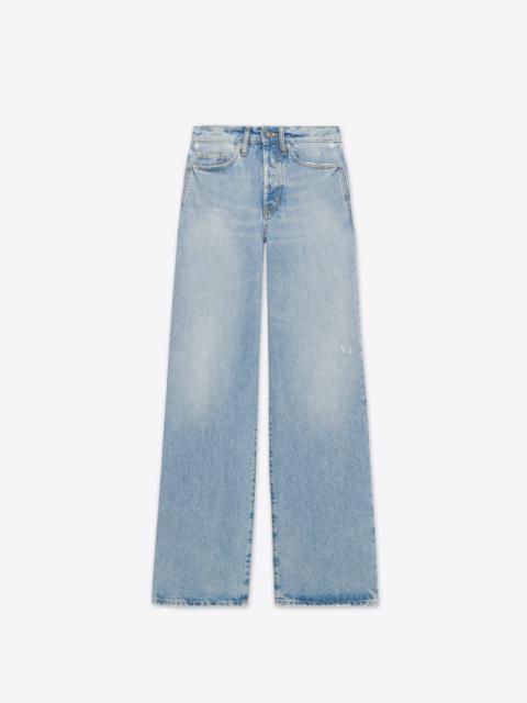 SAINT LAURENT wide-leg jeans in blue waves denim