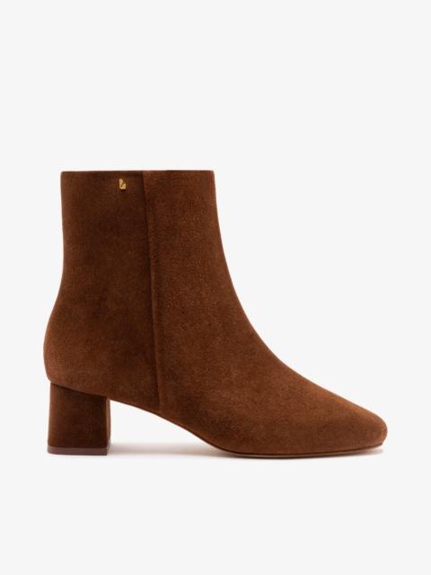 Larroudé Mini Edie Boot In Burnt Umber Suede