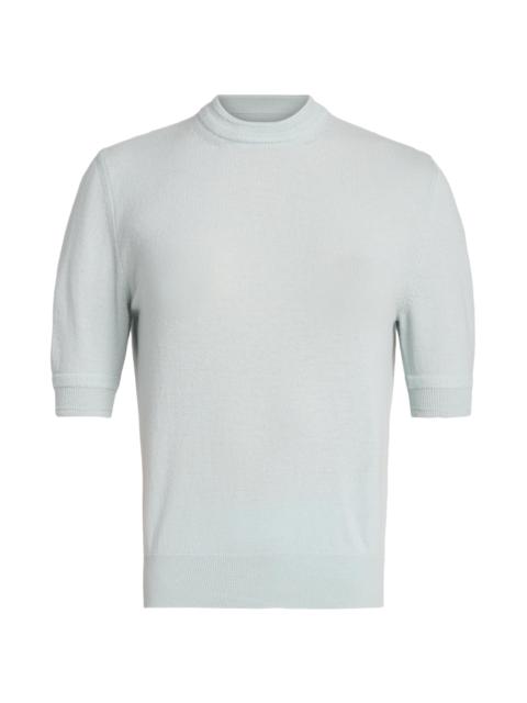 Jil Sander Women's Merino Wool Short-Sleeve Sweater - Sky