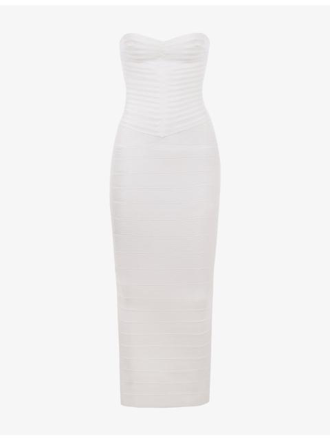 House of CB The Sweetheart Strapless Stretch-Woven Maxi Dress