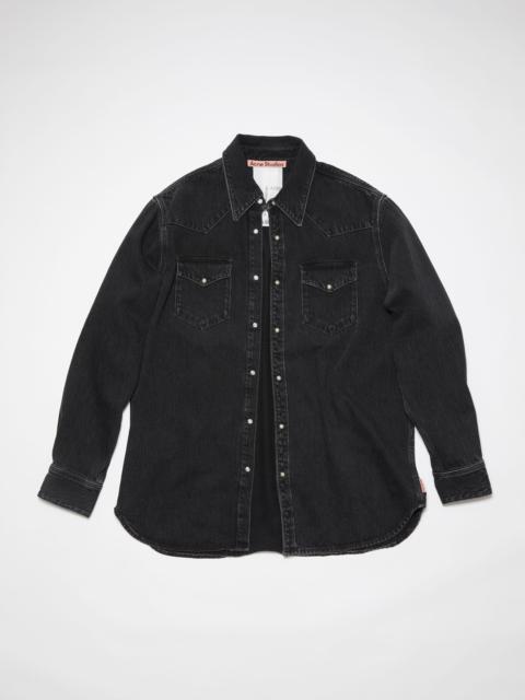 Denim button-up shirt - Black