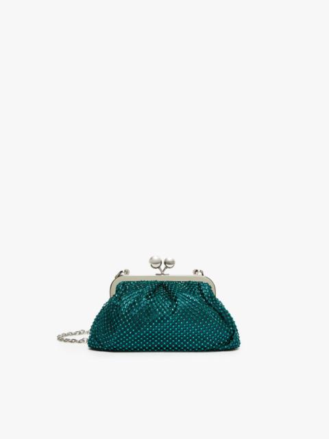 WEEKEND Max Mara EDITA Small Pasticcino Bag in mesh and rhinestones