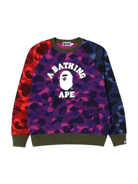 BAPE Crazy Camo Relaxed Fit College Crewneck 'Multicolor'