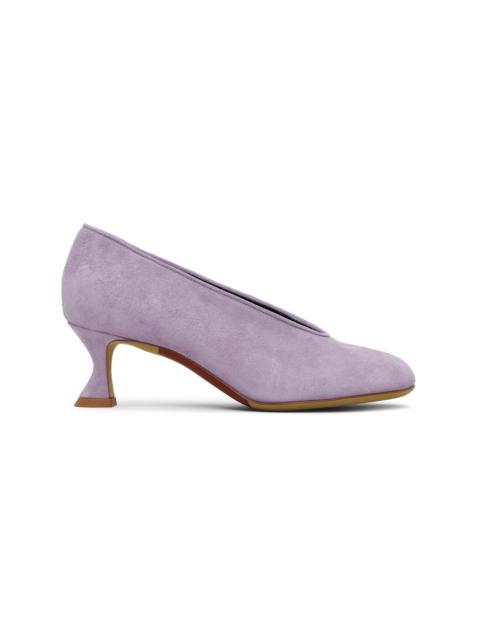 Moschino Purple Duck Suede Heels