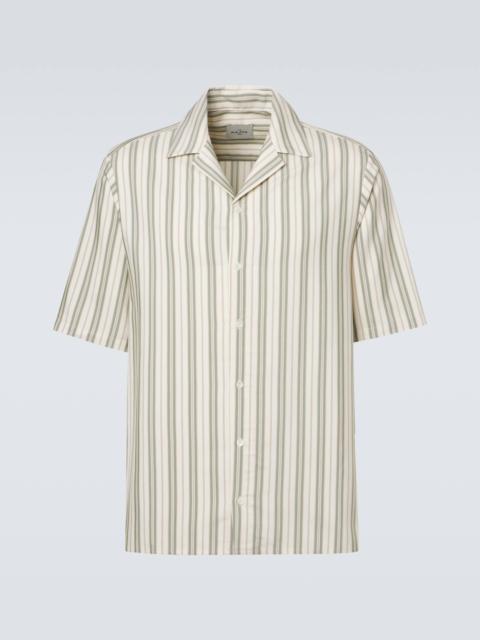 LE KASHA Striped silk bowling shirt
