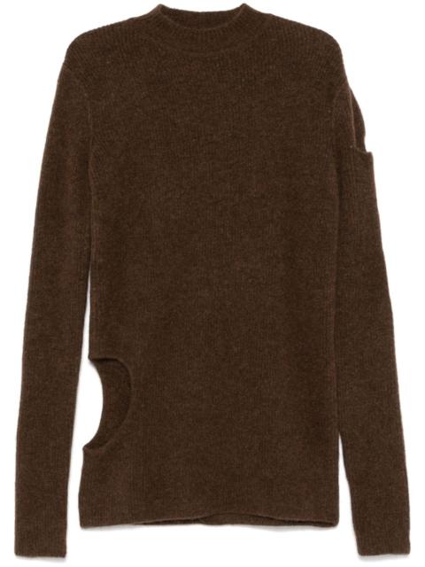 Rick Owens cut out-detailed sweater