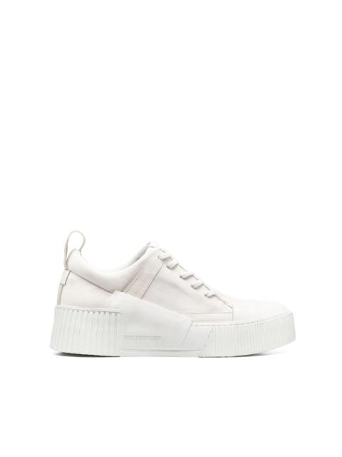 panelled leather sneakers