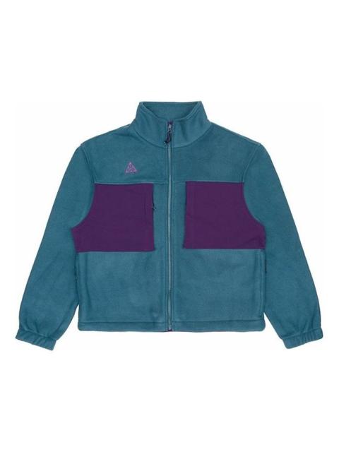 Nike 남자의 나이크 Colorblock 대 고리 양털 지퍼 다크 사파이어 블루 자켓 'Midnight Turq Grdppl Bla