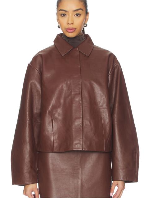 ST. AGNI Leather Cocoon Jacket