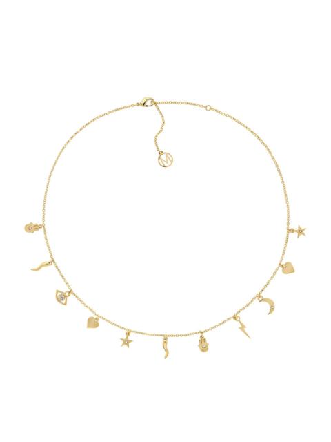 MELISSA ODABASH GOLD CRYSTAL CHARM NECKLACE
