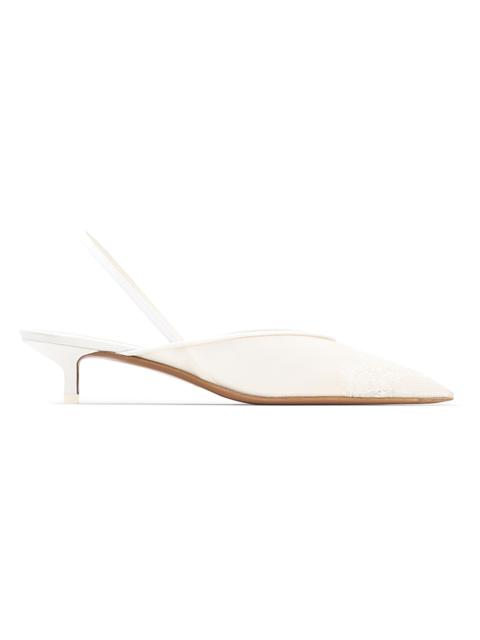 NEOUS Women's Irena Lace 40MM Slingback Kitten Heels - Cream