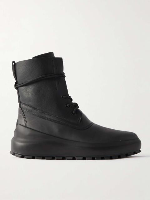 Stone Island Shadow Project Rubber and Webbing-Trimmed Leather Boots