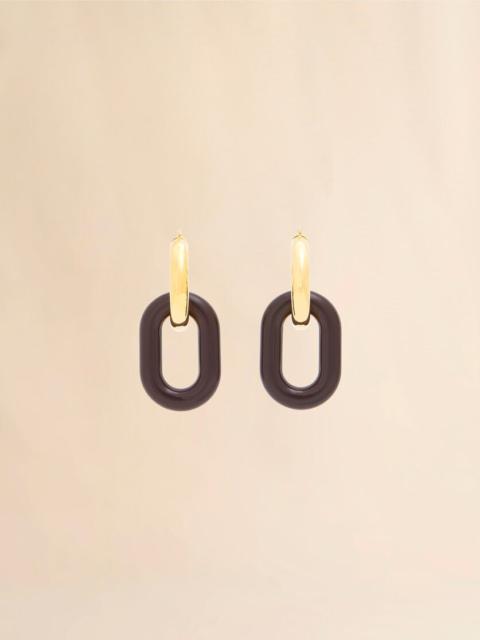 Marni BROWN RESIN CHAIN EARRINGS