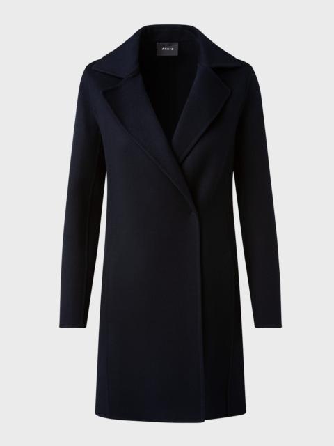 AKRIS Bera Brushed Cashmere Doble-Breasted Coat