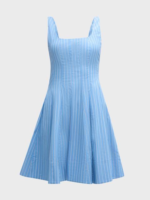 Wells Pinstripe Cotton Poplin Sleeveless Mini Dress