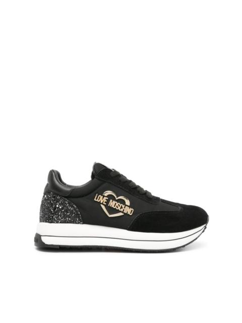 Moschino logo-lettering glitter sneakers