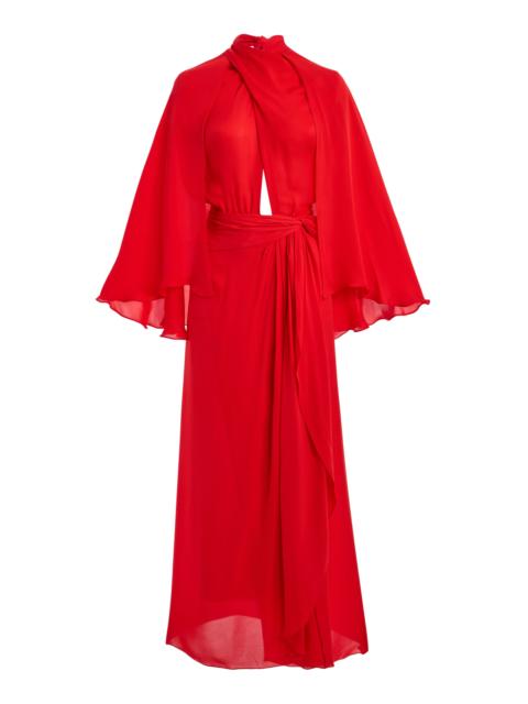 Johanna Ortiz Cape Town Silk Maxi Dress red