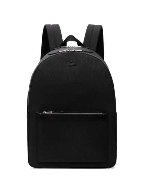LACOSTE Black Chantaco Piqué Leather Backpack