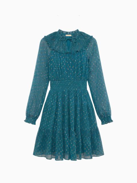 ULLA JOHNSON Ava Long Sleeve Silk Mini Dress
