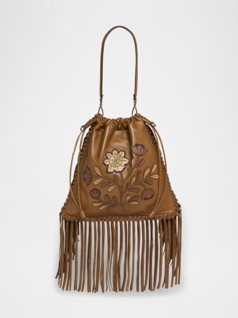 Etro Kalispera Fringed Leather Shoulder Bag