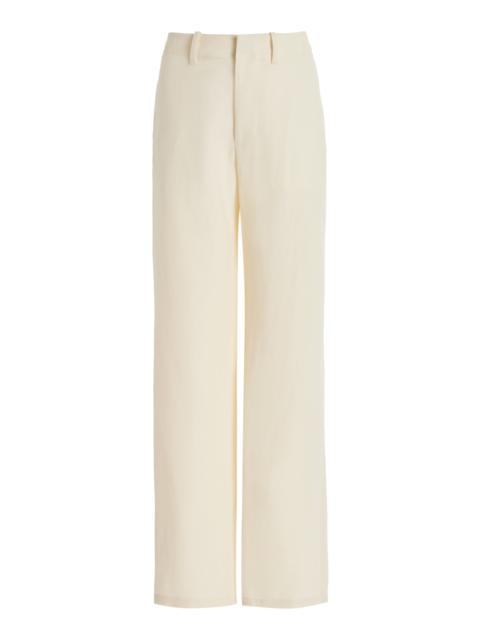 GABRIELA HEARST Rhys Pant in Ivory Linen Virgin Wool