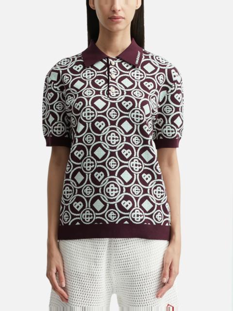MONOGRAM COTTON KNIT POLO SHIRT