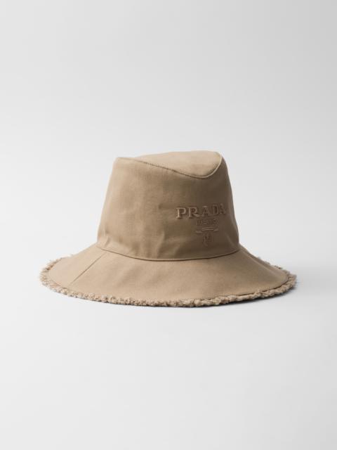 Wide-brimmed drill bucket hat
