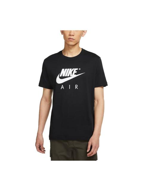 Men's Nike Air Large Logo Printing Sports Round Neck Short Sleeve Black T-Shirt DD3352-010
