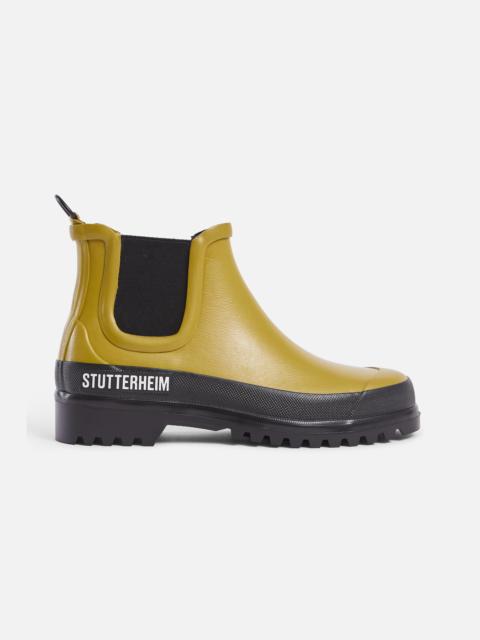 Stutterheim Golden and Black Waterproof Chelsea Rainwalker Boots