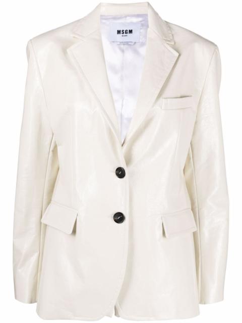 MSGM crackle-effect eco leather blazer