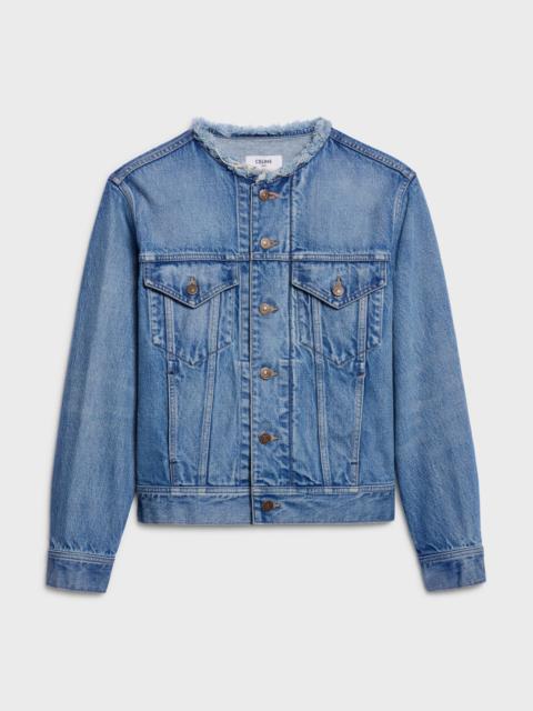 CELINE COLLARLESS DENIM JACKET
