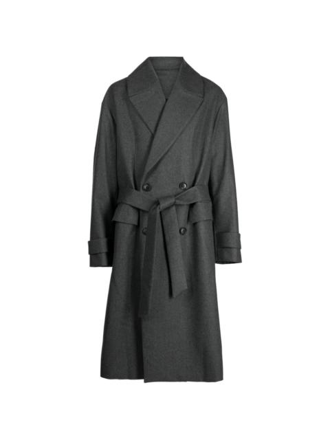 tied-waist wool coat