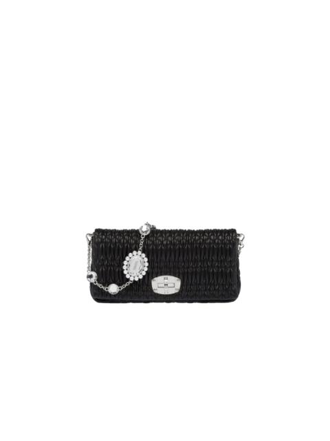 Miu Miu Miu Miu Iconic Crystal Cloqué Nappa leather bag