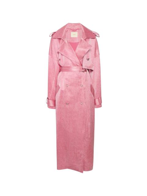 LAPOINTE Washed Cotton Double Breasted Trench
