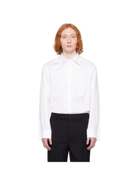 Marine Serre White 'MS' Jacquard Poplin Button Up Shirt