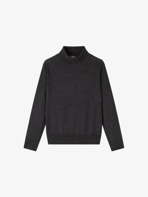 A.P.C. ANNE TURTLENECK - CHARCOAL GRAY WOOL TURTLENECK