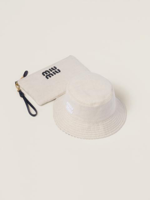 Miu Miu Reversible hat with pouch