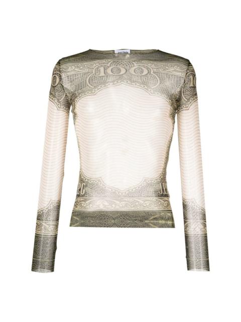 bill print sheer top