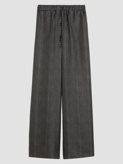 Max Mara Women's Wide Fit Printed Silk Trousers - Black White