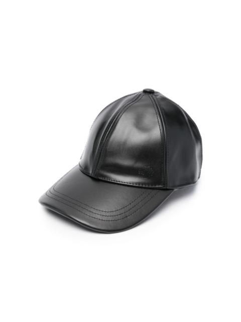 Mulberry leather baseball cap