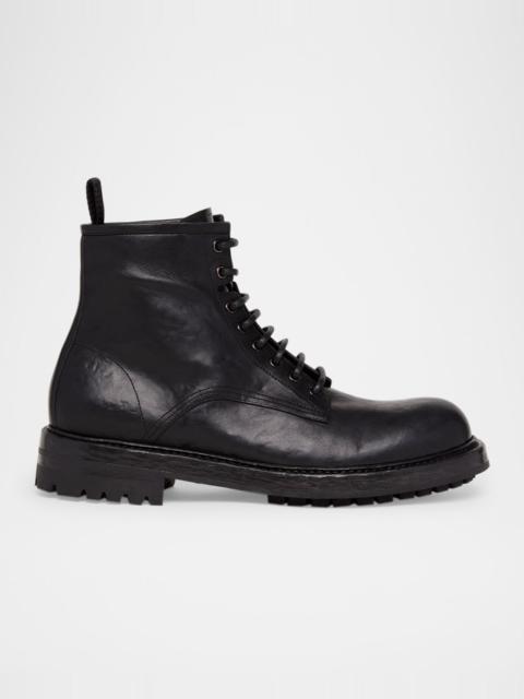 Dolce & Gabbana Men's Elba Vachetta Leather Combat Boots
