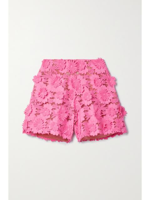 Oscar de la Renta Cotton Guipure Lace Shorts