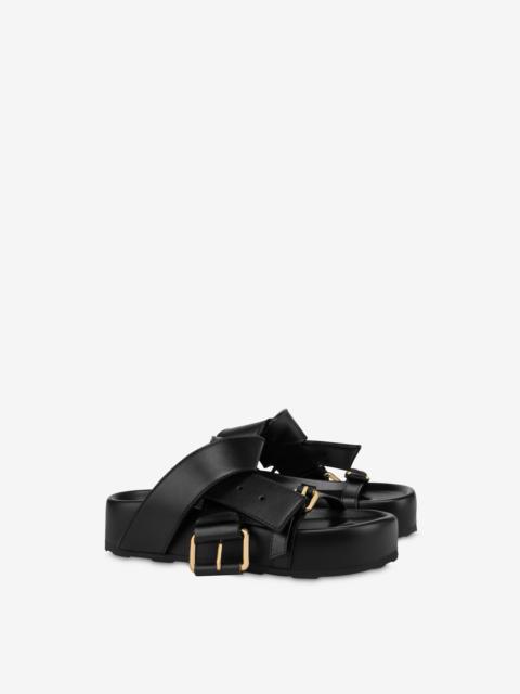 Moschino BELTED UP WEDGE SANDALS