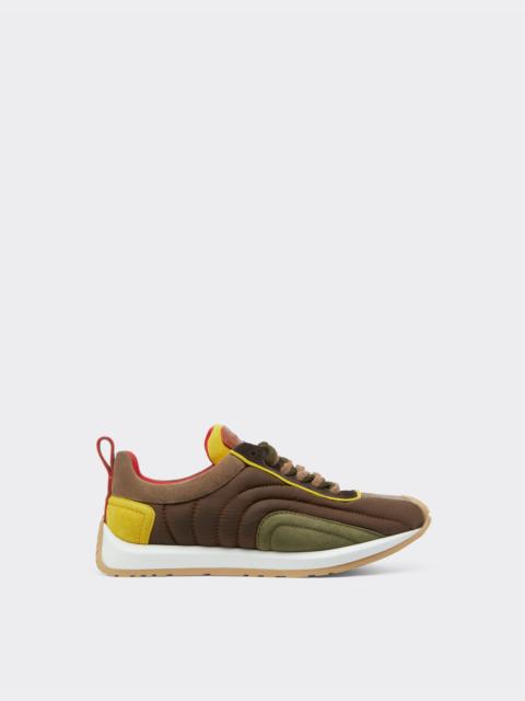 Ferrari Sneaker in suede, nappa leather, and waxed nylon