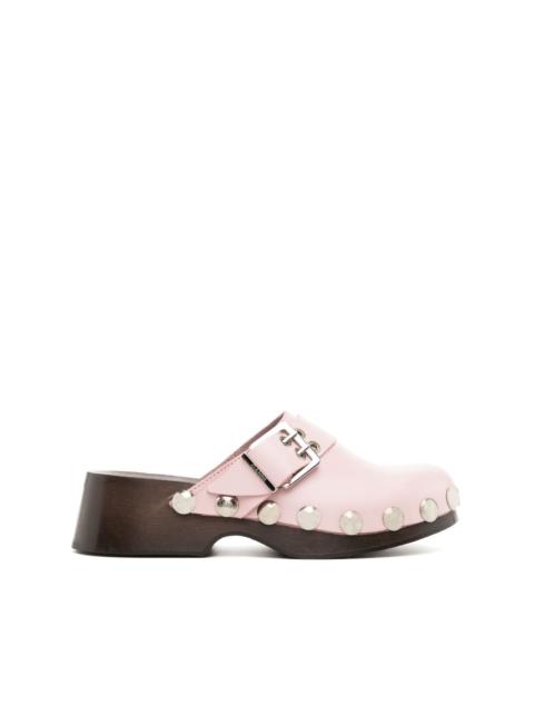 GANNI stud-detail leather mules