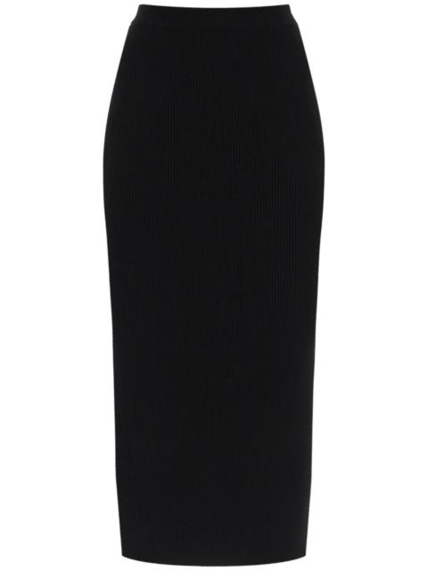 RIBBED-KNIT PENCIL SKIRT