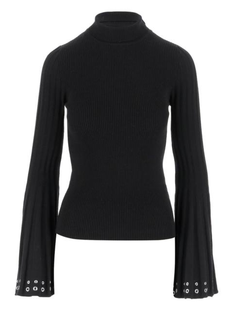 Blumarine bell-sleeve embellished sweater