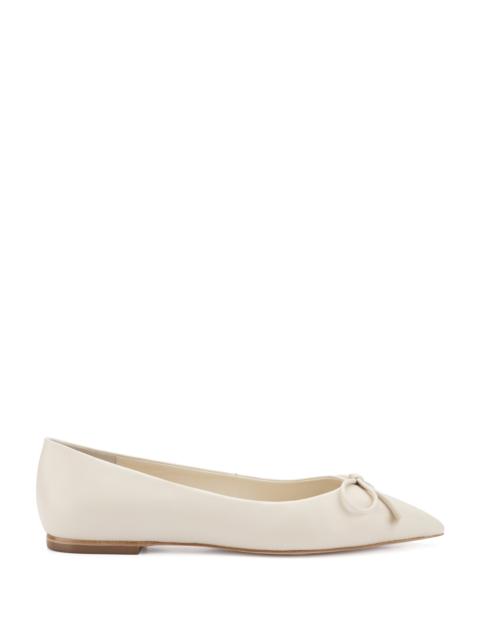 Larroudé Lee Flat In Ivory Leather