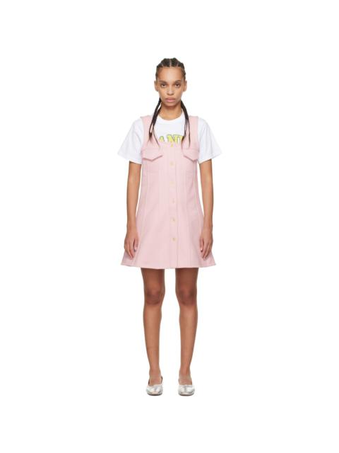 GANNI Pink Button-Up Minidress