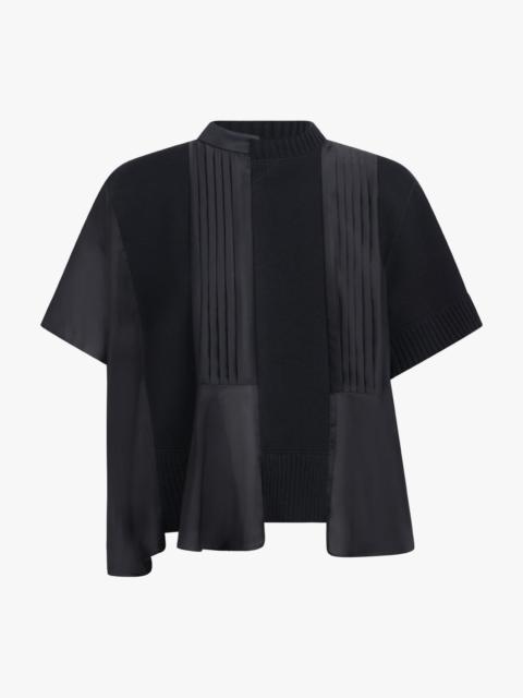 sacai COTTON CASHMERE KNIT PULLOVER TOP | BLACK